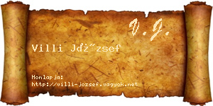Villi József névjegykártya